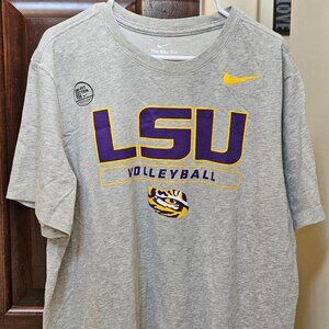 NWT Nike Men's Dri-Fit LSU Volleyball T-Shirt, Gray, Sz XL